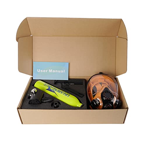 UNAROWHALS NS5000PlusA Mini Scuba Gear with 0.5L Mini Scuba Tank, 180 Degree Panoramic HD View Anti-Fog & Anti-Leak Full Face Snorkeling Mask with Camera Mount and Connectable with Scuba Diving Tank - Thumbnail 6