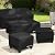 Porch Shield Patio Ottoman Cover - Waterproof Outdoor Square Side Table Covers – 31L x 31W x 18H inch, Black