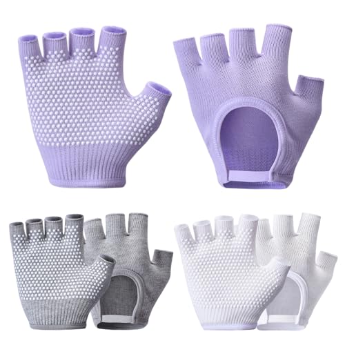 Guantes de yoga antideslizantes para gimnasio con protección transpirable de medio dedo