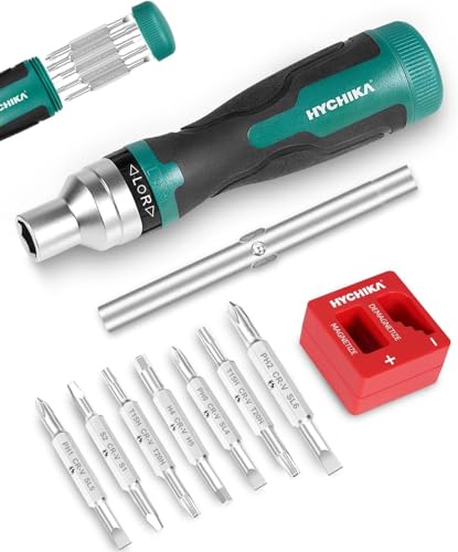 HYCHIKA 4V Cordless Screwdriver, Ratcheting Screwdriver 16-in-1, Tool Combo Kit - Thumbnail 7