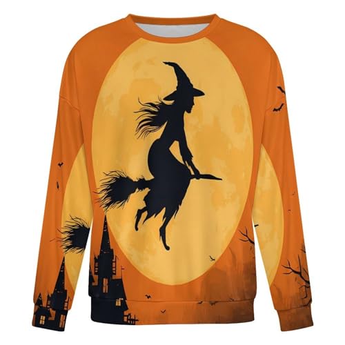 Halloweens Prints Fall Casual Loose Long Sleeve Crewneck Pullover Sweatshirt for Men And Women4