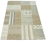 Fabriqué par WAWA Teppich Tapis oriental 100 % laine naturelle non teinte, fabriqué à la main au Népal - 12 designs (design : HT-328 ; dimensions : 90 cm x 160 cm)