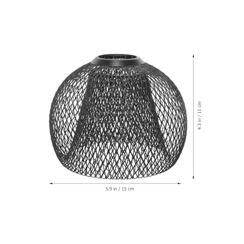 Image of Hollow Lampshade Ceiling Fan Globe Replacement Wire Lampshade Mesh Lamp Shade Metal Pendant Light Shade Replacement Light Bulb Double Layer Iron Shell