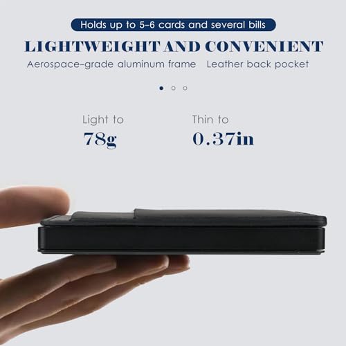 Mens Slim Card Holder Pop Up Wallet with Leather Money Pocket RFID Blocking Holds 5 Cards and Notes2