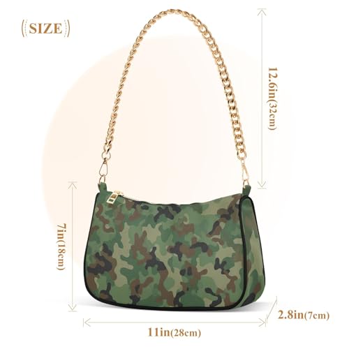 Classic Green Camouflage Ladies Shoulder Bag Floral for Women Evening Clutch Purse Chain Strap Zipper Phone Bag Purse3
