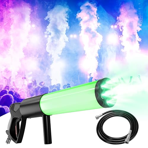 Pistola de humo CO2, máquina de humo para noche, 6 LED RGB Beads, para bar, noche, espectáculo musical, Halloween, Navidad