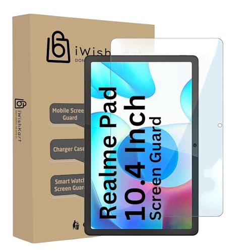 Image of compatible with Realme Pad 10.4 inch Tempered Glass Screen Protector Guard Full Screen Coverage Edge to Edge with Easy Installation kit | Anti-Scratch & Smudge Proof | 10.4 inch
