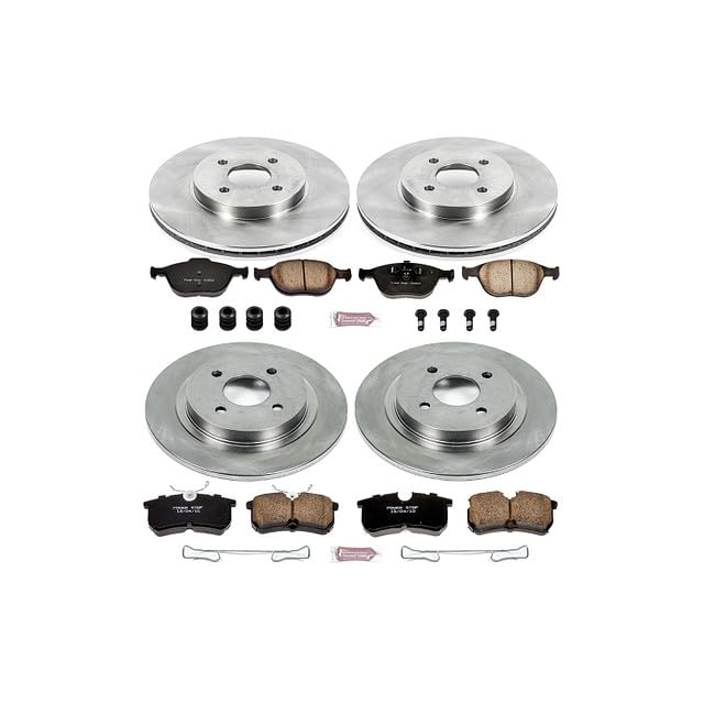 Image of PowerStop Front and Rear Brake Kit for Ford Focus 2002-04 - Z17 Ceramic Brake Pads & Disc Rotors Replacement, KOE4467