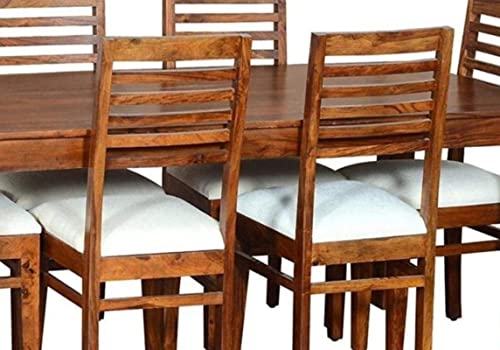 GM CRAFT Solid Sheesham Wood Six Seater Dining Set for Dining Room Restaurant Hotels Cafe, Wooden Dining Set, Sheesham Wood Dining Set,06 4