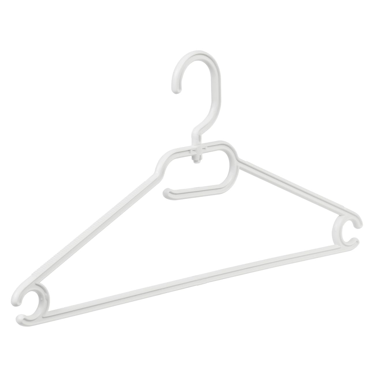 Kleiderbügel, Vielzweckbügel, 50er Set, Kunststoff, Weiß, Bluse, Shirt, Hemd, Jacke, Rock, 360° Drehbarer Haken, 42 cm (8445_01/50)