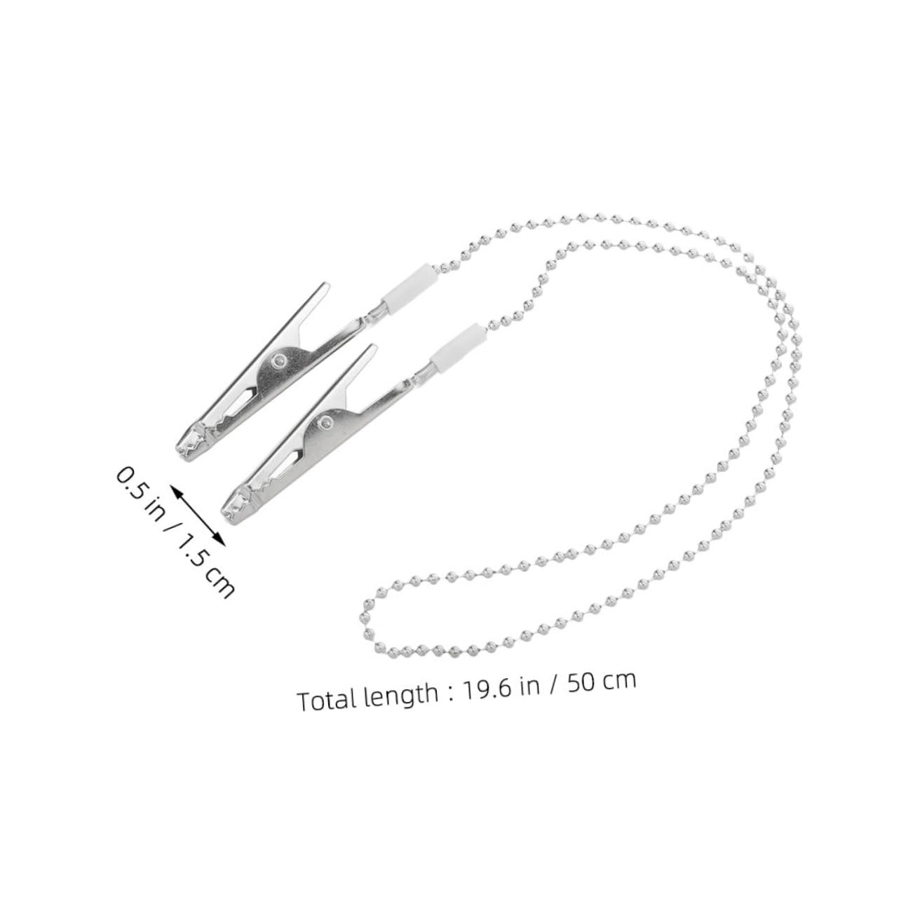 STOBAZA 3Pcs Chain Napkin Holder Clips with Spring Clamps Reliable Bib Holder for Practices and Easy to Use Keeps Neat and Organized
