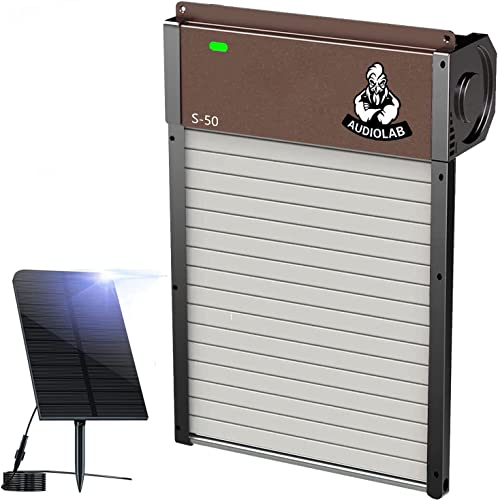 Audiolab Automatic Chicken Coop Door Opener Solar Battery Powered Auto Coop Doors With Timer Control & Light Sensor Aluminum Coop Door ,Evening And Morning Delayed Opening Timer (Brown) #TOP24