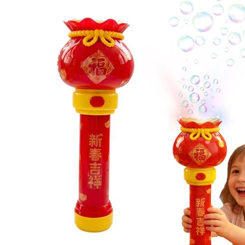 Máquina de pompas de jabón | 2026 Año del Bastón de Caballo con Música y Luz | Máquina de burbujas eléctrica de 1000 por minuto para exteriores, para niños, niños, exteriores, patio trasero, baño