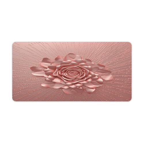 Alfombrilla de escritorio rosa oro rosa grande antideslizante miniatura 1