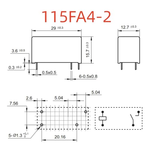 Relais 112DMF2 12V 12A à 4 broches pour circuits électroniques - 2