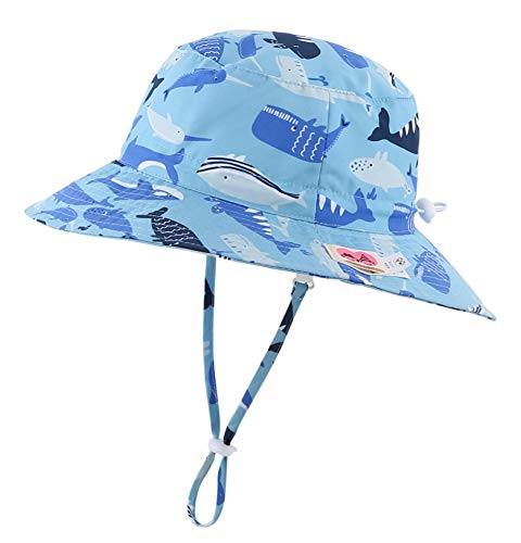Image of Home Prefer UPF50+ Wide Brim Sun Hat Boys Girls Sun Protection Hat Zoo Beach Swim Safari Bucket Hat for Baby Toddler Kid
