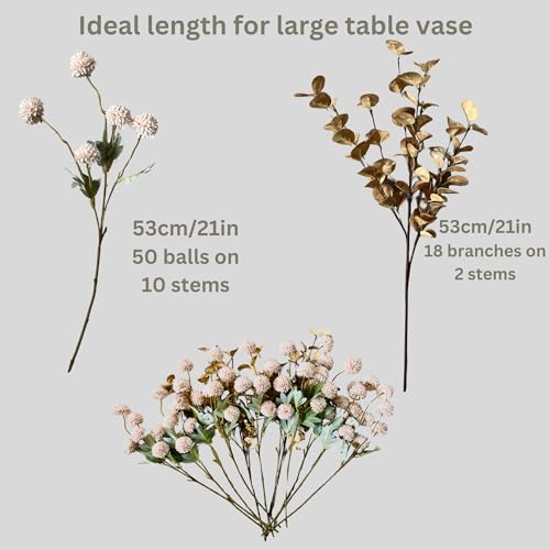 Ryddelighome Beige Flowers Artificial + Eucalyptus thumb #5