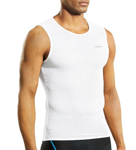Nepest Mens Vests/Short Sleeve Biking Base Layer Mesh Sleeveless Cycling Baselayer Bicycle Ultralight Undershirts4