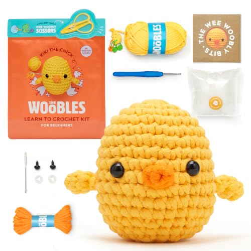 Image of The Woobles Beginner Crochet Kit with Scissor - Kiki the Chick