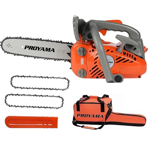 PROYAMA 26CC 2-Cycle 12-Inch Gas Chainsaw with 2 Chains