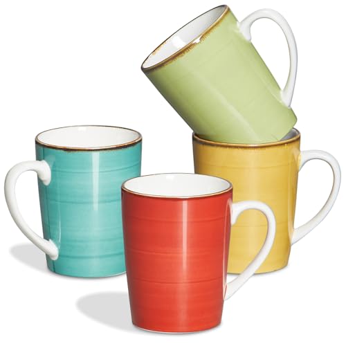 Comparison: Best Bruntmor Coffee Mugs 8 ONEMORE 16 oz Coffee Mugs Set of 4 Large Ceramic Coffee Cups Colorful Mugs Set with Handles for Latte, Hot Cocoa, Tea - Housewarming Gift - Assorted Colors