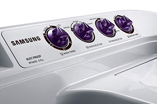 Image of Samsung 6.5 Kg Inverter 5 star Semi-Automatic Top Loading Washing Machine Appliance (WT665QPNDRPXTL, Light Grey, Double storm technology)