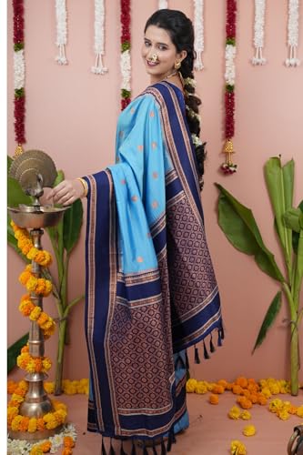 Image of SGF11 Women's Kanjivaram Pure Soft Silk Saree With Unstitched Blouse Piece