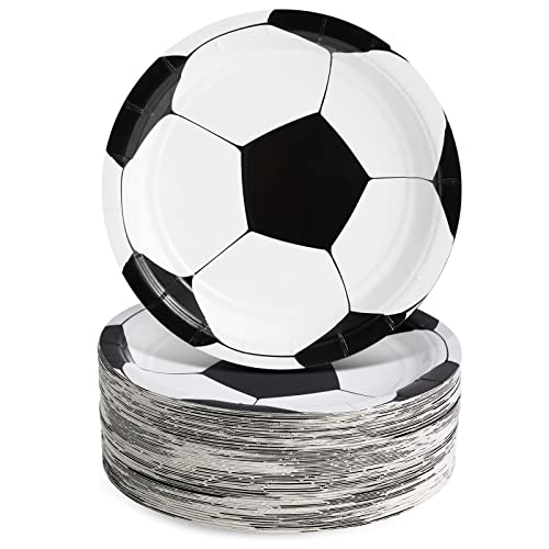80-Pack Soccer Paper Plates For Sports Themed Birthday Party Supplies (7 In) #TOP22