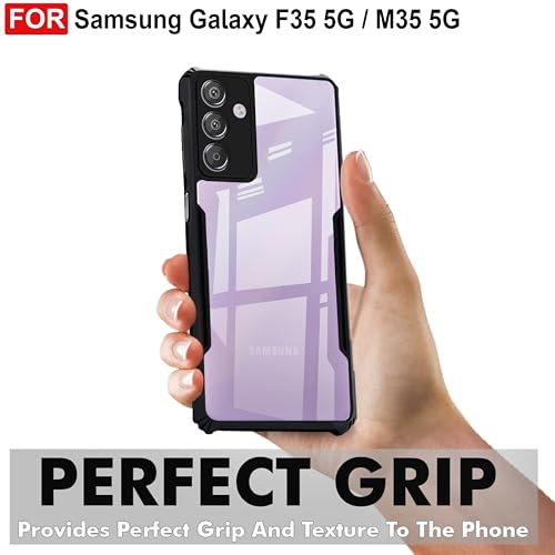 Image of Zapcase Back Case Cover for Samsung Galaxy F35 5G | Compatible for Samsung F35 5G Back Cover | Clear Case with Camera Protection | (TPU + PC | Matte Black)