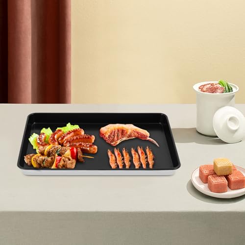 Plaque de cuisson rectangulaire durable à bords profonds XL - 6