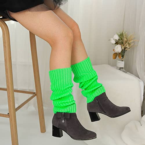 Ribbed Leg Warmers Solid Color Knitted Socks Yoga Leg Cover Leg Warmers stocking for Women and Girls (A pair)3