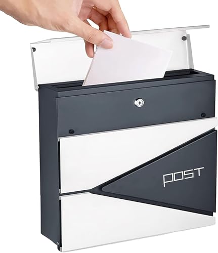 Boîte aux lettres murale anthracite pour dépôt extérieur sécurisé