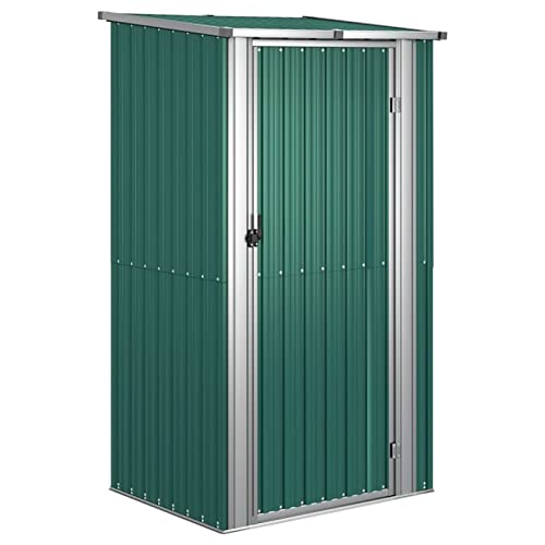 Susany Garden Shed Steel Outdoor Garden Storage Shed With Roof, Lockable Gardening Tool Storage, Green 118.5x97x209.5 cm Galvanised Steel