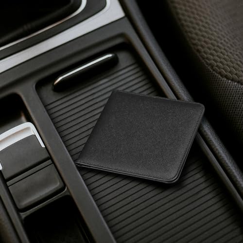Image of CoBak Car Registration and Insurance Holder - Small and Lightweight Vehicle Glove Box Car Organizer, Auto Truck Comparment Accessories Case for Essential Document, Driver License (Black Cross Texture)