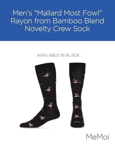 MeMoi Men's Mallard Most Fowl Rayon from Rayan Blend Novelty Crew Sock2