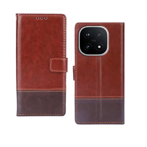 Image of amazon basics iQOO 15 5G Flip Cover | Card Pockets Wallet & Stand | Flip Cover for iQOO 15 5G (Tan and Coffee)