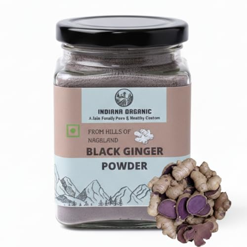 Image of Indiana Organic Black Ginger Herbal Powder (Kaempferia parviflora) - 100% Pure Natural Botanical Ingredient | 100g | Sourced from Nagaland | No Additives | In-House Processed