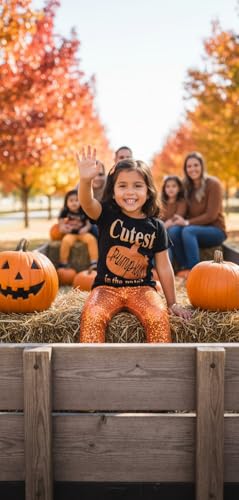 Image of Unique Baby 2 Piece Girls Printed Leggings Outfit with Short Sleeve Shirt Kid and Toddler Clothes Set