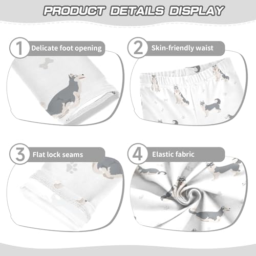 Girls' Leggings Siberian Husky Dog Coat Color Ankle Length Printed Leggings Comfort Pants for Kids 4-10 Years4