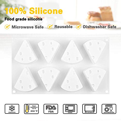 2Pcs 3D Cheese Silicone Molds Cheese Shaped Mold for Baking Dessert Mousse Cake Pan Pastry Tools DIY Baking Tools French Dessert Mousse Molds