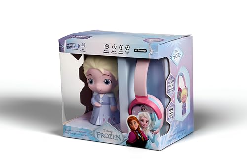 Image of Disney Frozen Kids Bluetooth Headphones with Elsa Character Mood Light Gift Set | Soft Padded Foldable Swivel Cups | Kids Safe 85dB Vol Limit | Aux Input | 22H Playtime | Perfect for Girls, Ages 5-16