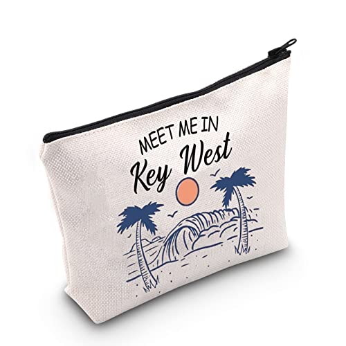 POFULL Key West Weekend Gift Meet Me In Key West Travel Cosmetic Pouch Florida Vacation Gift (Key West bag)