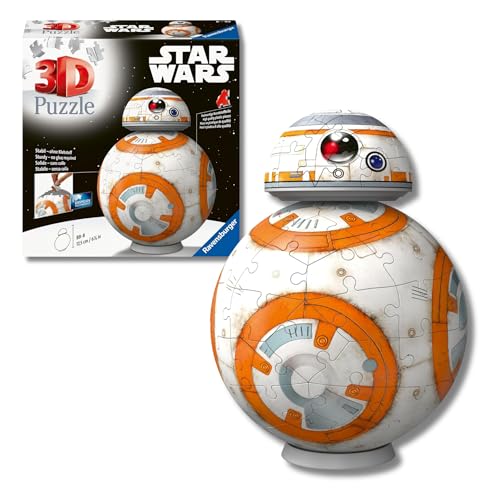 Ravensburger - Puzzle 3D Niños BB8 Star Wars | Puzzles 3D para Niños De 8 Años O Más | Maquetas para Montar De 99 Piezas | Regalo Niño 8 Años O Más