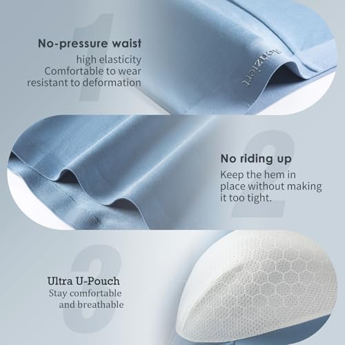 Modal Mens Trunks Underwear Performance Breathable Pouch Moisture-Wicking Cooling Seamless Underwear for Men 3 Pack3