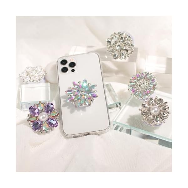 DALSTONE-Bling-Bling-Synthetic-Cubic-Flower-Shape-Collapsible-Expandable-Multi-Functional-Mobile-Phone-Grip-Stand-Holder-for-Smartphone-Tablet-Cell-Phone-Accessory-Chrysanthemum-Irridescent DALSTONE-Bling-Bling-Synthetic-Cubic-Flower-Shape-Collapsible-Expandable-Multi-Functional-Mobile-Phone-Grip-Stand-Holder-for-Smartphone-Tablet-Cell-Phone-Accessory-Chrysanthemum-Irridescent