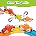 Wooden Train Set for Toddlers Magnetic Train Car Toys for Toddler, Montessori Toys, Accessories fits Melissa and Doug, fits Brio, fits Thomas, for Boys Girls 18+ Months (Animal Wooden Train Set)