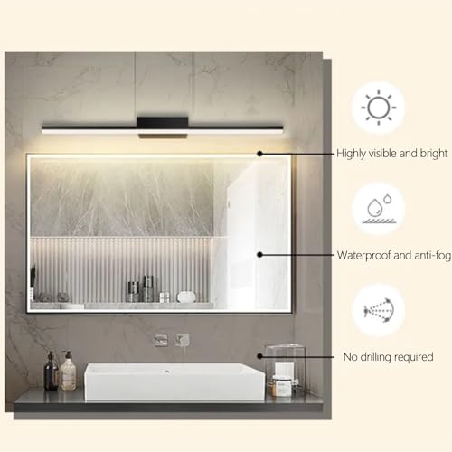 Luz de pared baño LED de 42cm aplique lineal impermeable para espejo 2