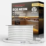 Shine Decor LED Rope Lights AC 120V, Connectable & Cuttable Dotless 120LEDs/M Eco Neon Strip Lighting, ETL IP65 Waterproof & Weather-Resistant for Home Commercial, 8x16mm, 2600K Warm White, 131.2FT