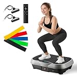 ALSO GO Vibration Plate Exercise Machine, 6 Workout Modes & 120-Level Vibration Platform for Weight Loss/Lymphatic Drainage, 400lbs Capacity Vibration Board with Resistance Bands for Full Body Workout