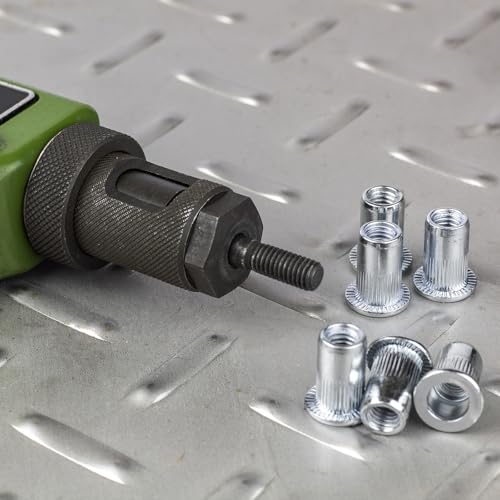 QUARKZMAN #10 24 Nietmuttern Aluminiumlegierung gerändelt Flachkopf Gewindeeinsatzmutter Silber 30 Stück